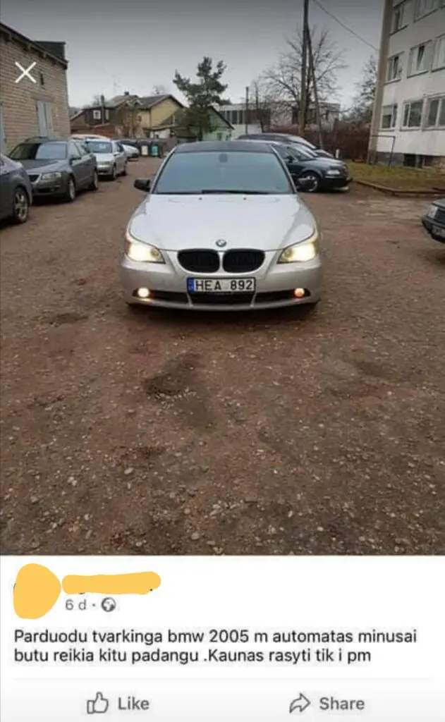 Nuo pareigunu dideliu greiciu sprukes BMW vairuotojas trenkesi i stulpa 5