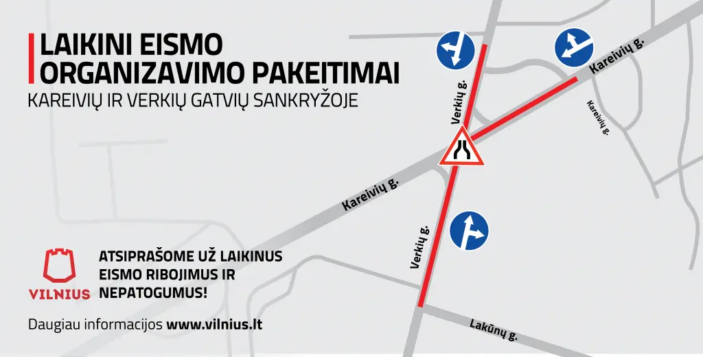 Laikini eismo ribojimai Vilniaus miesto Verkių gatvėje nuo Vasario 22 dienos 1 eismo ribojimai vilniaus verkiu gatveje