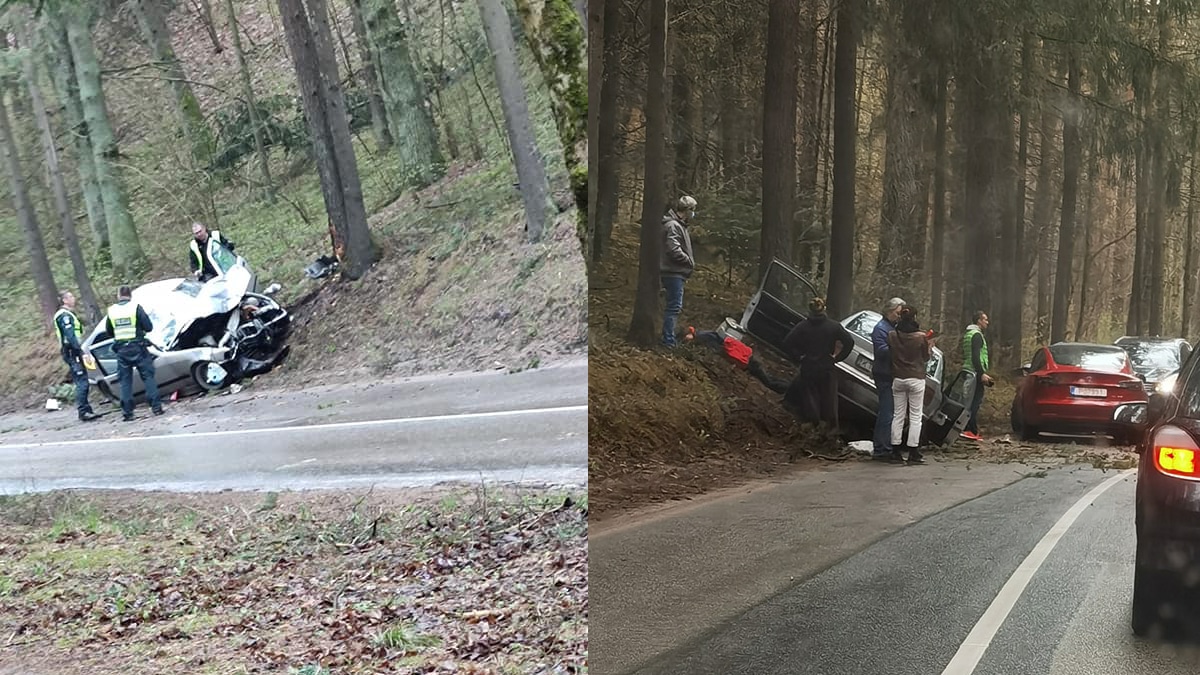 Avarija Vilniuje: „BMW“ automobilis rėžėsi į medį
