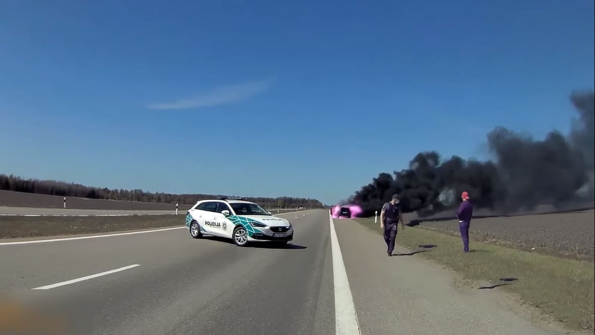 Vilnietis bandydamas sunaikinti įkalčius padegė automobilį, bet patyrė fiasko (video)
