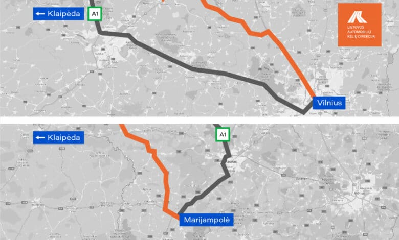 Važiuojantiems magistraliniu keliu A1 Vilnius–Kaunas–Klaipėda – rekomenduojama rinktis alternatyvius maršrutus
