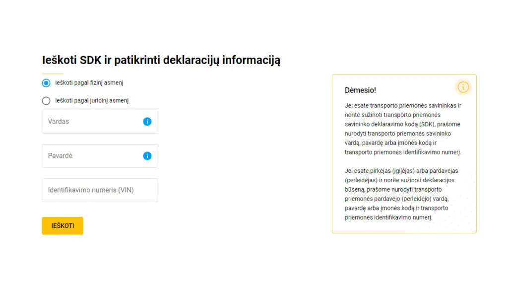 sdk kodo paieska