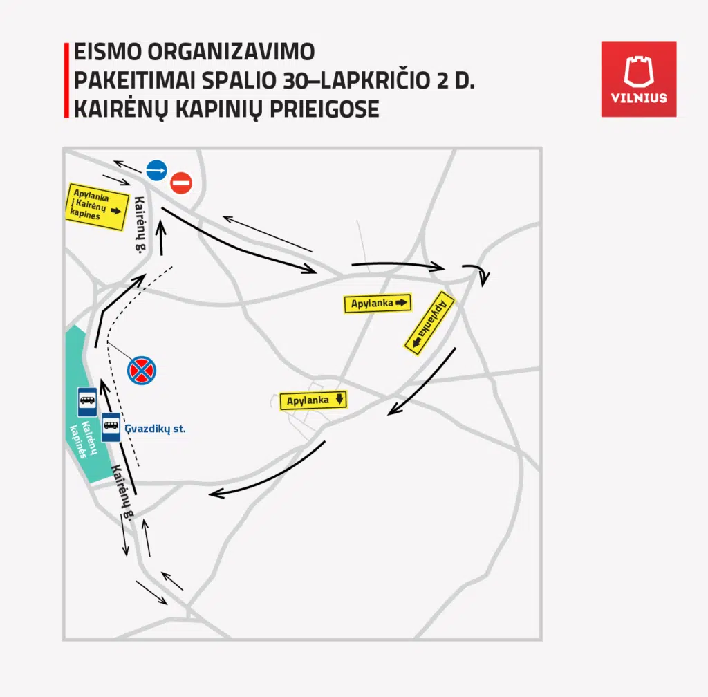 eismo organizavimo pakeitimai kairenu kapiniu prieigose