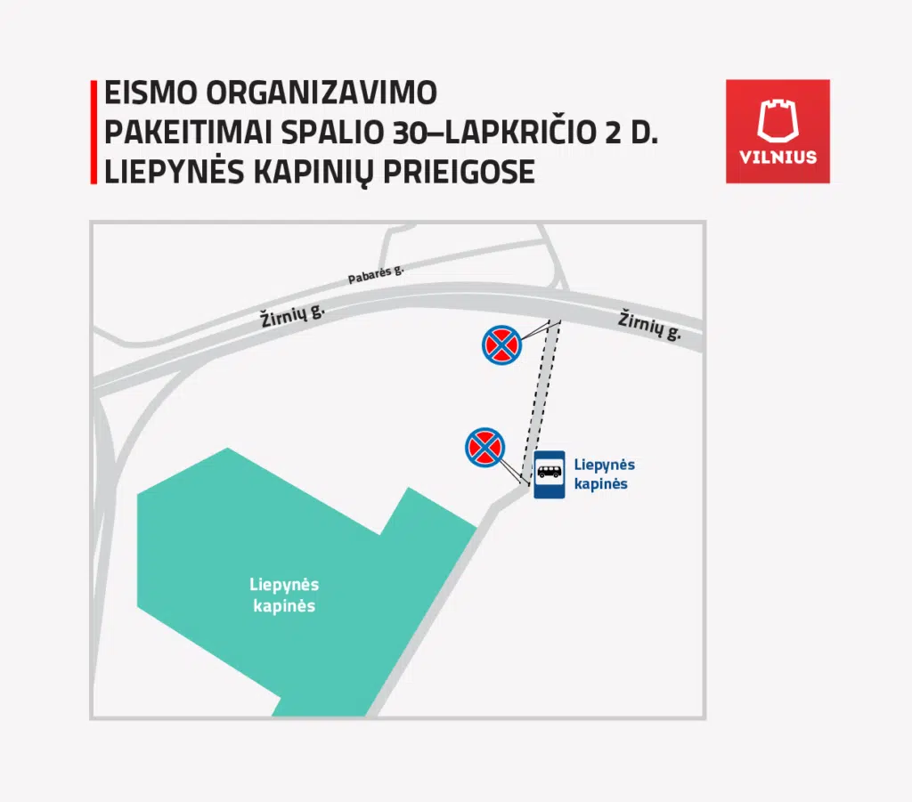 eismo organizavimo pakeitimai liepynes kapiniu prieigose