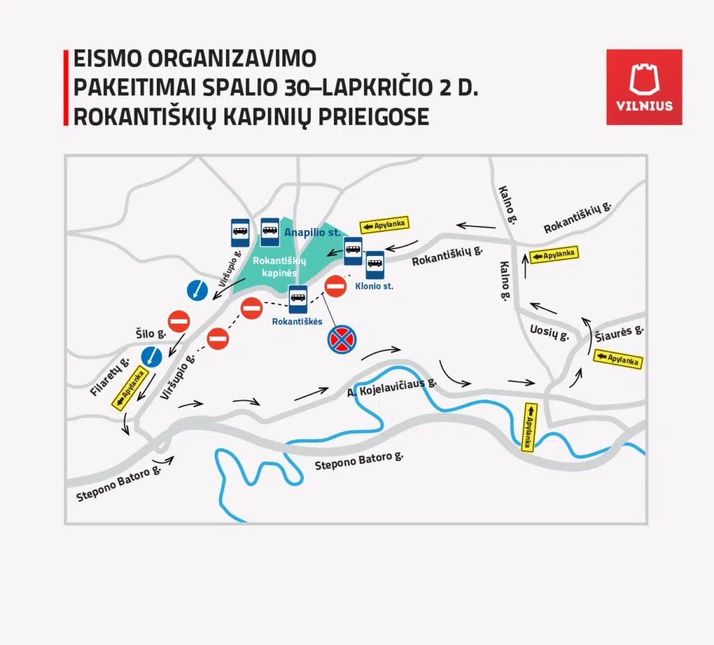 eismo organizavimo pakeitimai rokantiskiu kapiniu prieigose