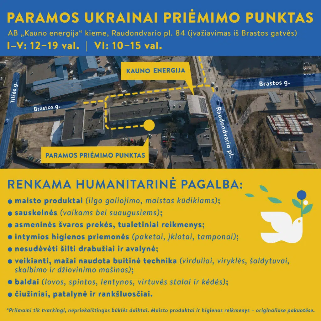 paramos ukrainai priemimo punktas kaune