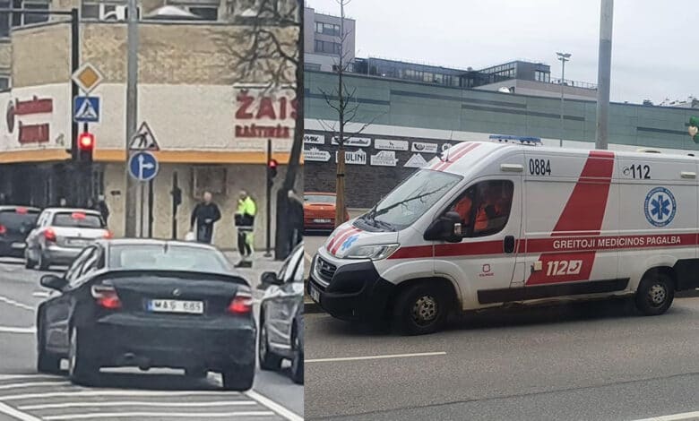 Vilniuje-girtas-„Mercedes“-vairuotojas-atsitrenkė-į-iškvietimą-skubėjusį-greitosios-automobilį