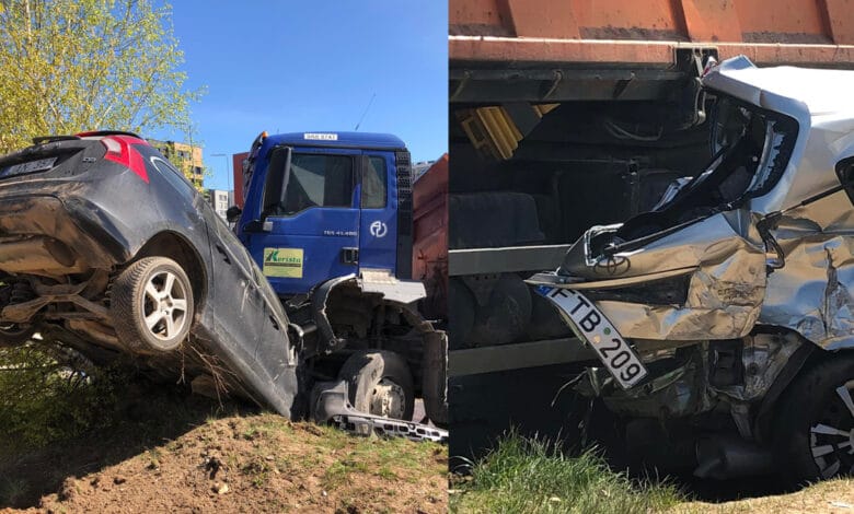 Vilniuje nevaldomas sunkvežimis sutraiškė 6 lengvuosius automobilius
