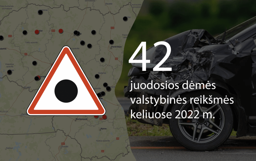 Sudarytas 2022 m. juodųjų dėmių keliuose žemėlapis – su rekomendacijomis vairuotojams