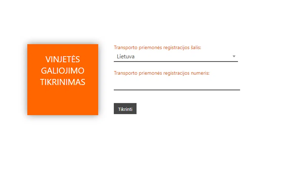 vinjetes galiojimo laiko tikrinimas