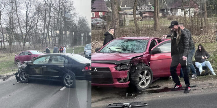 Vilniuje avarijos metu sumaitoti du automobiliai ir suzalota moteris