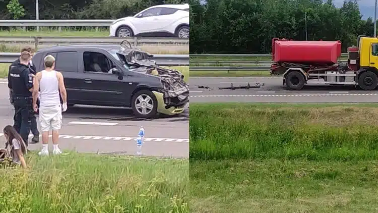 Avarija Vilniuje: automobilis pasivijo ir rėžėsi į sunkvežimį (video)