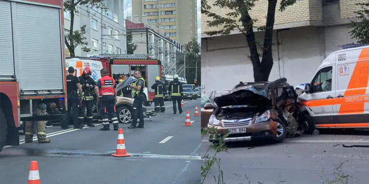 Avarija Vilniuje: Antakalnio gatėje GMP automobilis rėžėsi į „Subaru“ automobilį