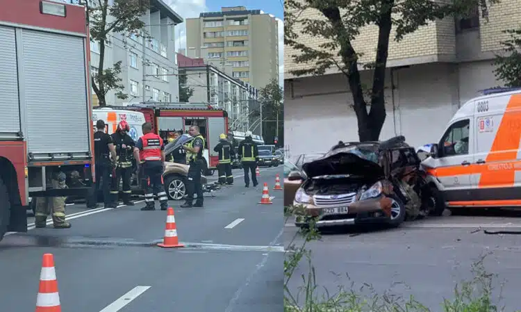 Avarija Vilniuje: Antakalnio gatėje GMP automobilis rėžėsi į „Subaru“ automobilį