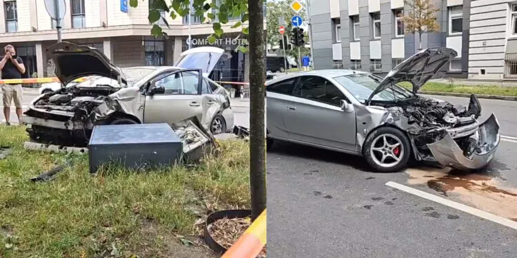 Avarija Vilniuje: susidūrė du automobiliai, vienas iš jų išlėkė iš sankryžos