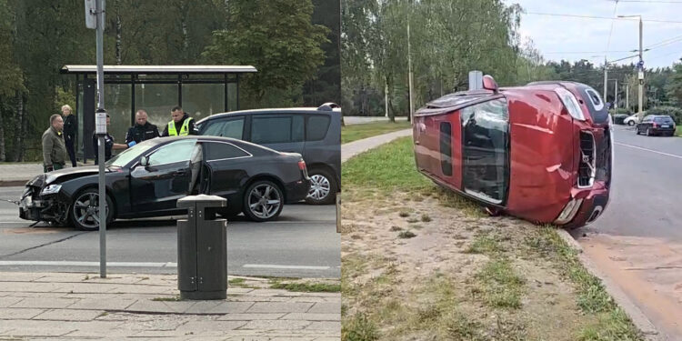 Avarija Vilniuje: girta „Audi“ vairuotoja L. Asanavičiūtės gatvėje kliudė mažiausiai 6 automobilius