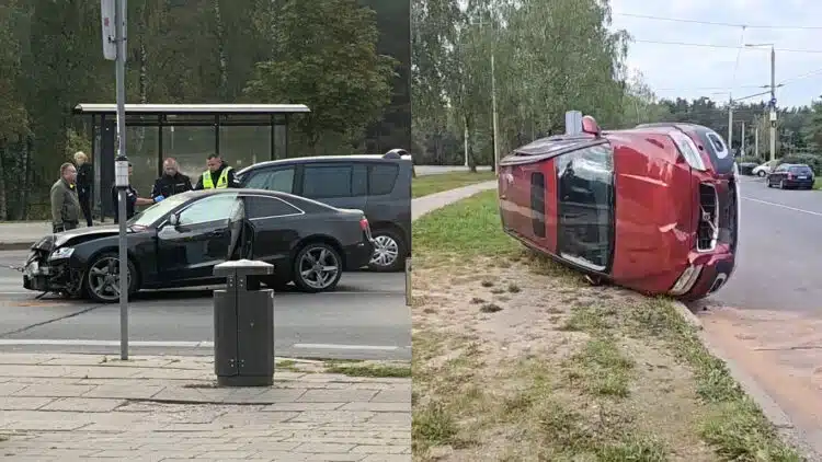 Avarija Vilniuje: girta „Audi“ vairuotoja L. Asanavičiūtės gatvėje kliudė mažiausiai 6 automobilius