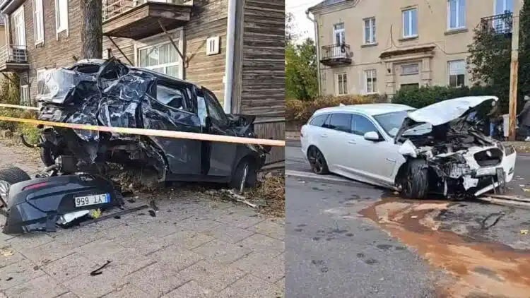 Avarija Vilniuje: Liubarto gatvėje girtas „Jaguar“ vairuotojas rėžėsi į „Ssangyong“, sužalotas žmogus