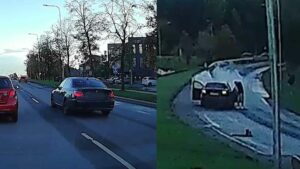 Geležinio Vilko gatvėje surengtos lenktynės BMW vairuotojui baigėsi nesėkmingai bmw avarija
