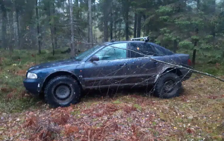 bekelei paruostas audi automobilis