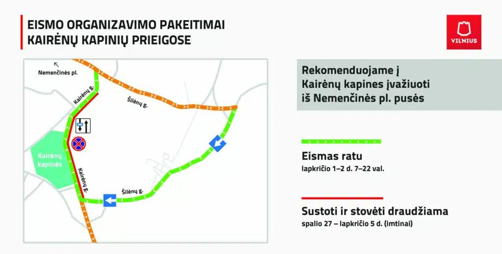 eismo organizavimo pakeitimai kairenu kapiniu prieigose