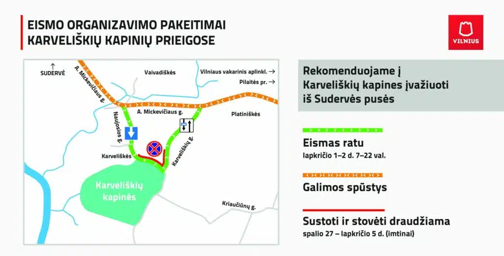 eismo organizavimo pakeitimai karveliskiu kapiniu prieigose