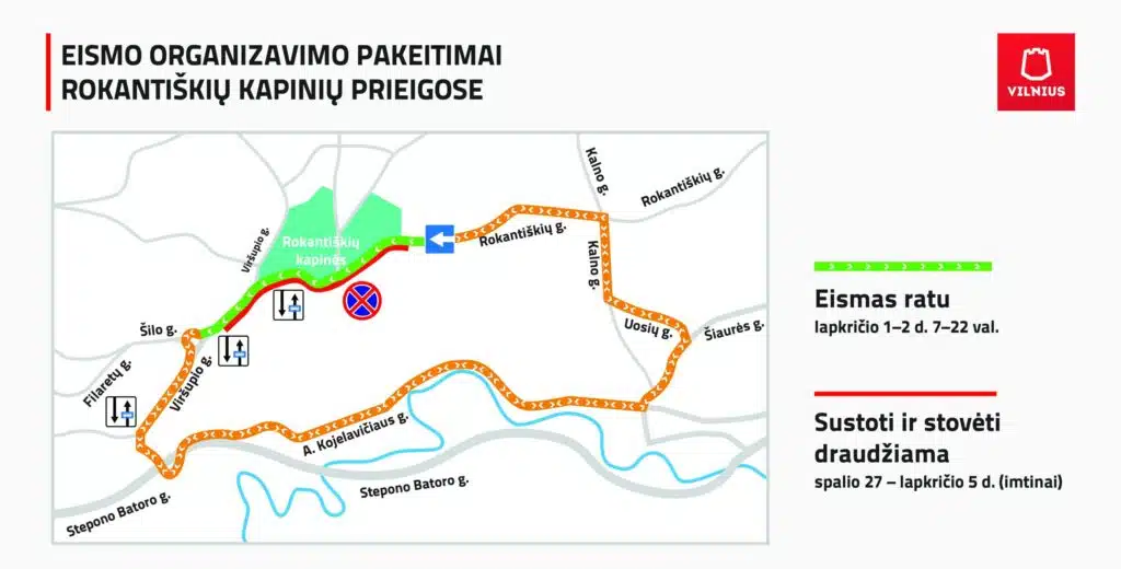 eismo organizavimo pakeitimai rokantiskiu kapiniu prieigose