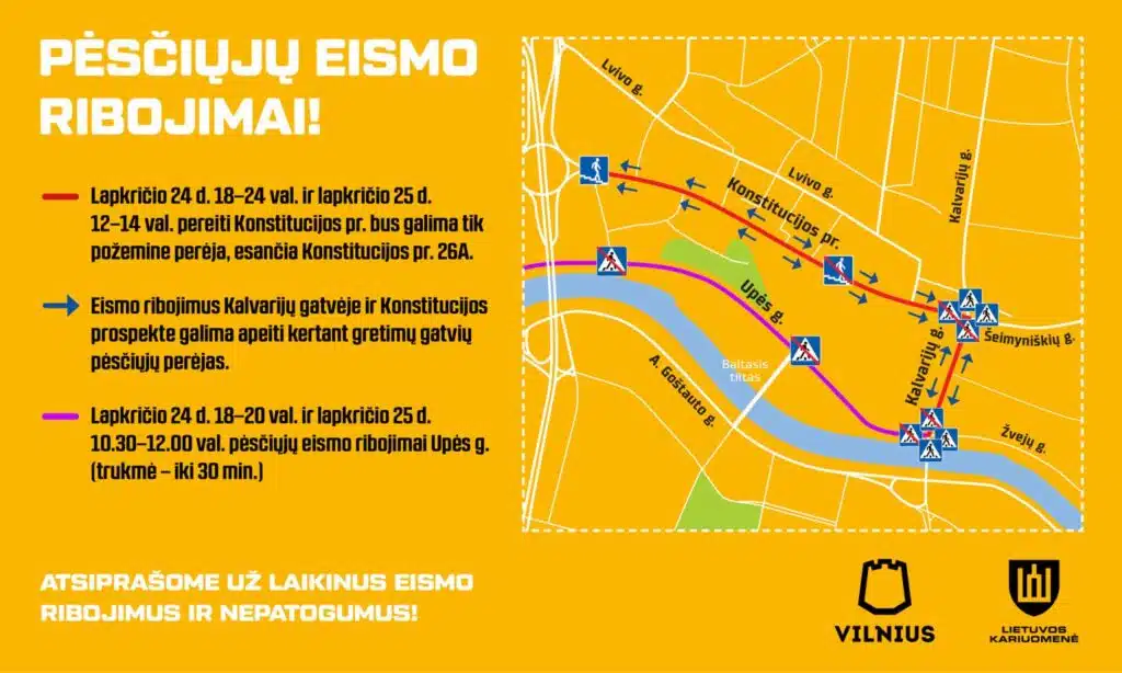pesciuju eismo ribojimai vilniuje lietuvos kariuomenes atkurimas
