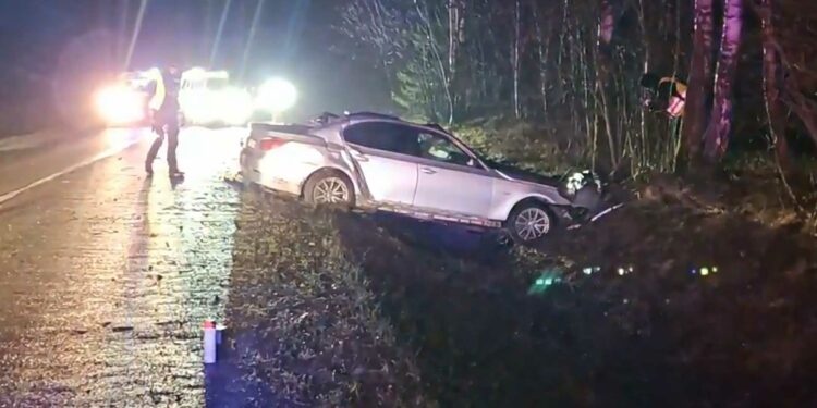 Trakų rajone sprukdamas nuo policijos žuvo į medį atsitrenkęs 19-metis BMW vairuotojas