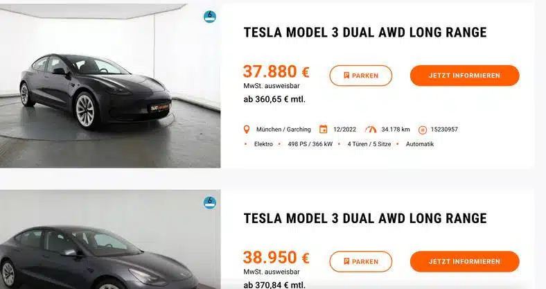 parduodami Tesla elektromobiliai is Sixt nuomos imones