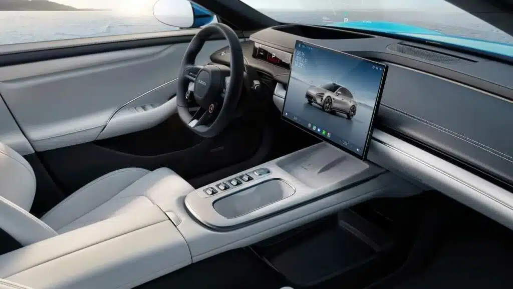 xiaomi su7 elektromobilio interjeras