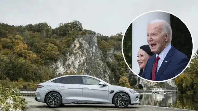 BYD Seal elektromobilis ir JAV prezidentas Joe Biden