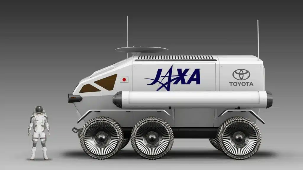Toyota Lunar Cruiser ir zmogus astronautas