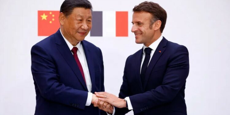 Xi Jinping ir Emmanuel Macron