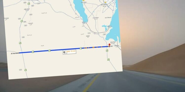 ilgiausias tiesus kelias pasaulyje greitkelis nr 10 Saudo Arabijoje