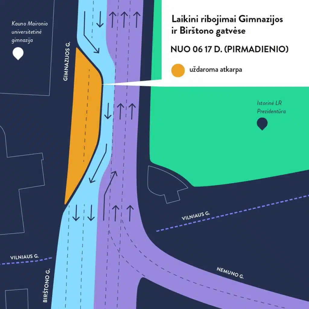 kaunas gimnazijos birstono gatviu tinklo rekonstrukcija