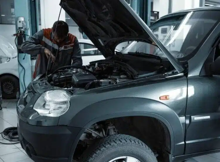 automobilis servise autoservisas meistras tvarko automobili