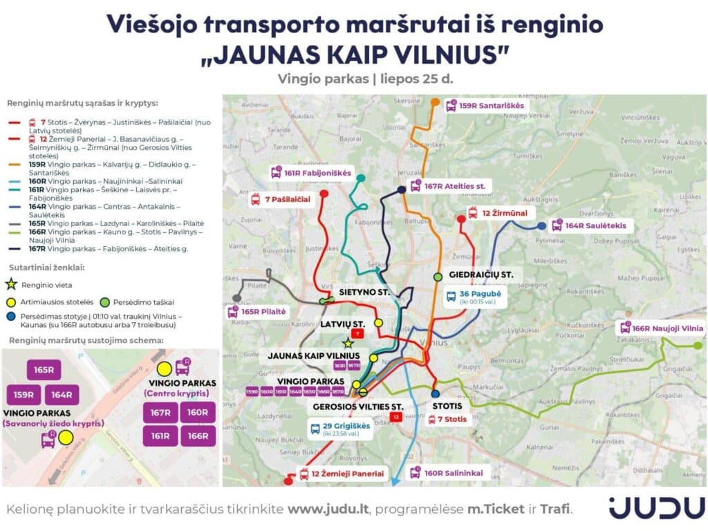 viesojo transporto marsrutai is renginio jaunas kaip vilnius