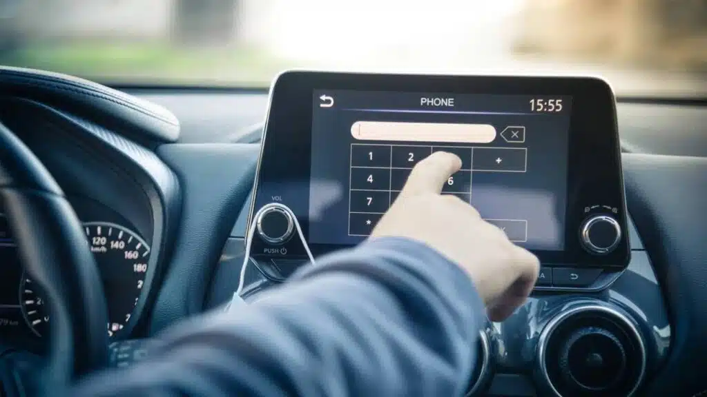 automobilio centrine konsole lieciamas ekranas