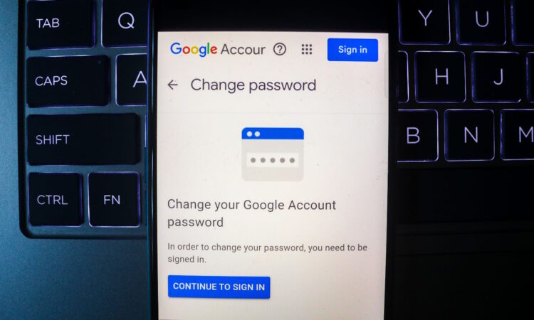 google change password slaptazodzio keitimas