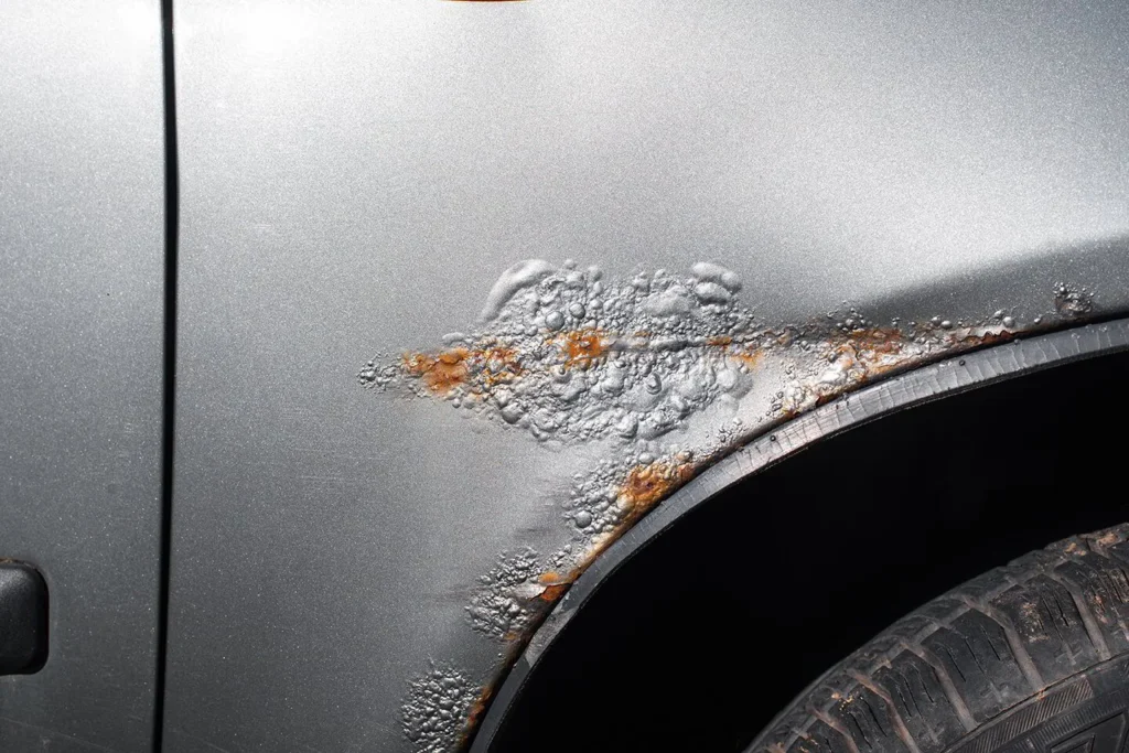 automobilio kebulo korozija rudys