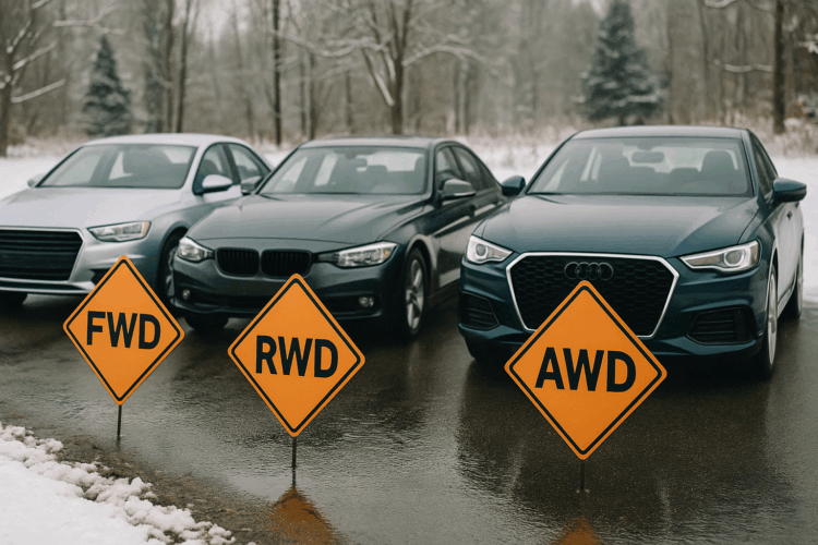 FWD RWD AWD kuris variantas saugiausias skirtingais metų laikais