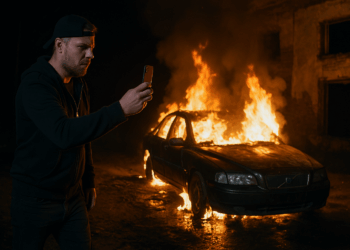 Vilniaus rajone vyras TikTok tiesioginėje transliacijoje padegė savo automobilį
