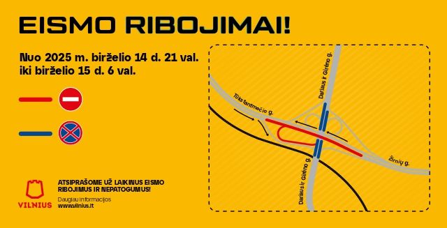 eismo ribojimai vilniue birzelio 14-15 dienomis 1