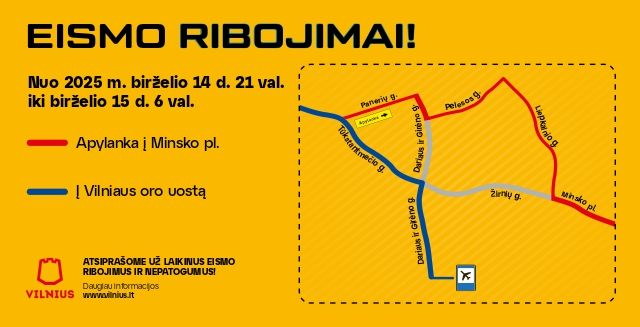 eismo ribojimai vilniue birzelio 14 15 dienomis 2