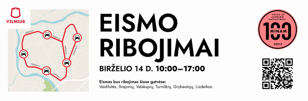 eismo ribojimai vilniuje birzelio 14 diena