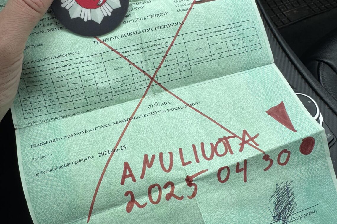 Pasibaigė techninė apžiūra? Pirma bauda nedidelė, bet eismo įvykis be TA gali kainuoti tūkstančius 1 anuliuota technine apziura