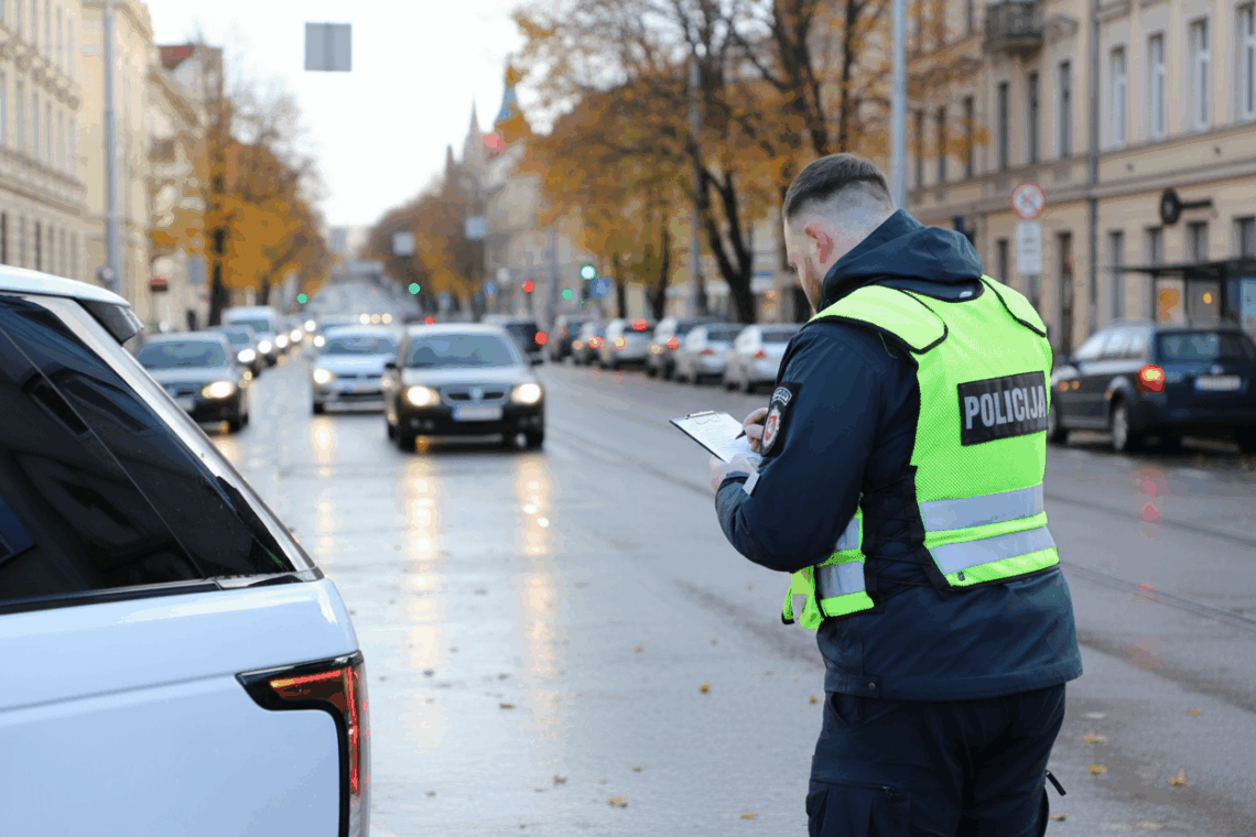 lietuvos policijos pareigunas pildo baudos protokolas ket pazeidimai bauda