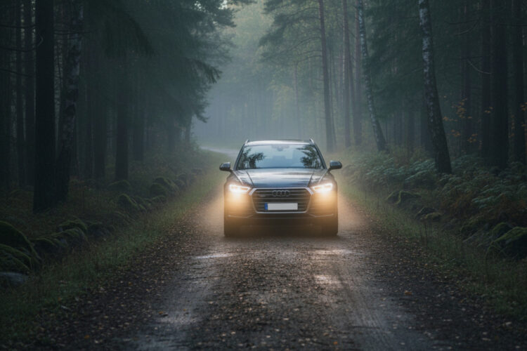 audi automobilis miske rukas ruko zibintai