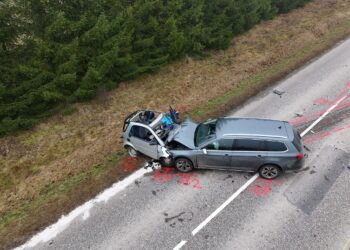 Mirtinos avarijos vieta Trakų rajone prie Užutrakio